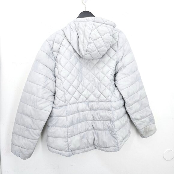 ZeroXposur Light Gray Lighweight Quilted Packable Puffer Coat Jacket W/ Hood XL - Picture 3 of 5